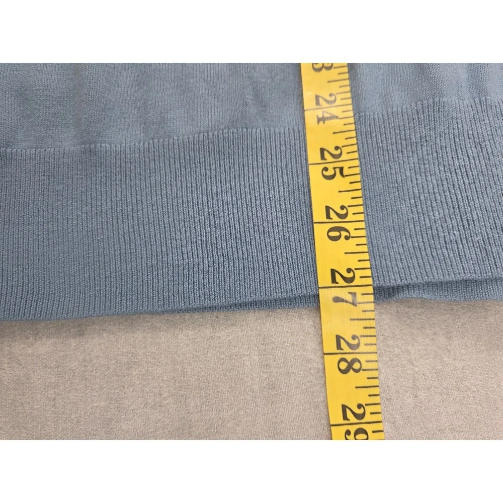 Banana Republic Sweater Mens L Luxury Blend Silk Cashmere V-Neck Knit Blue